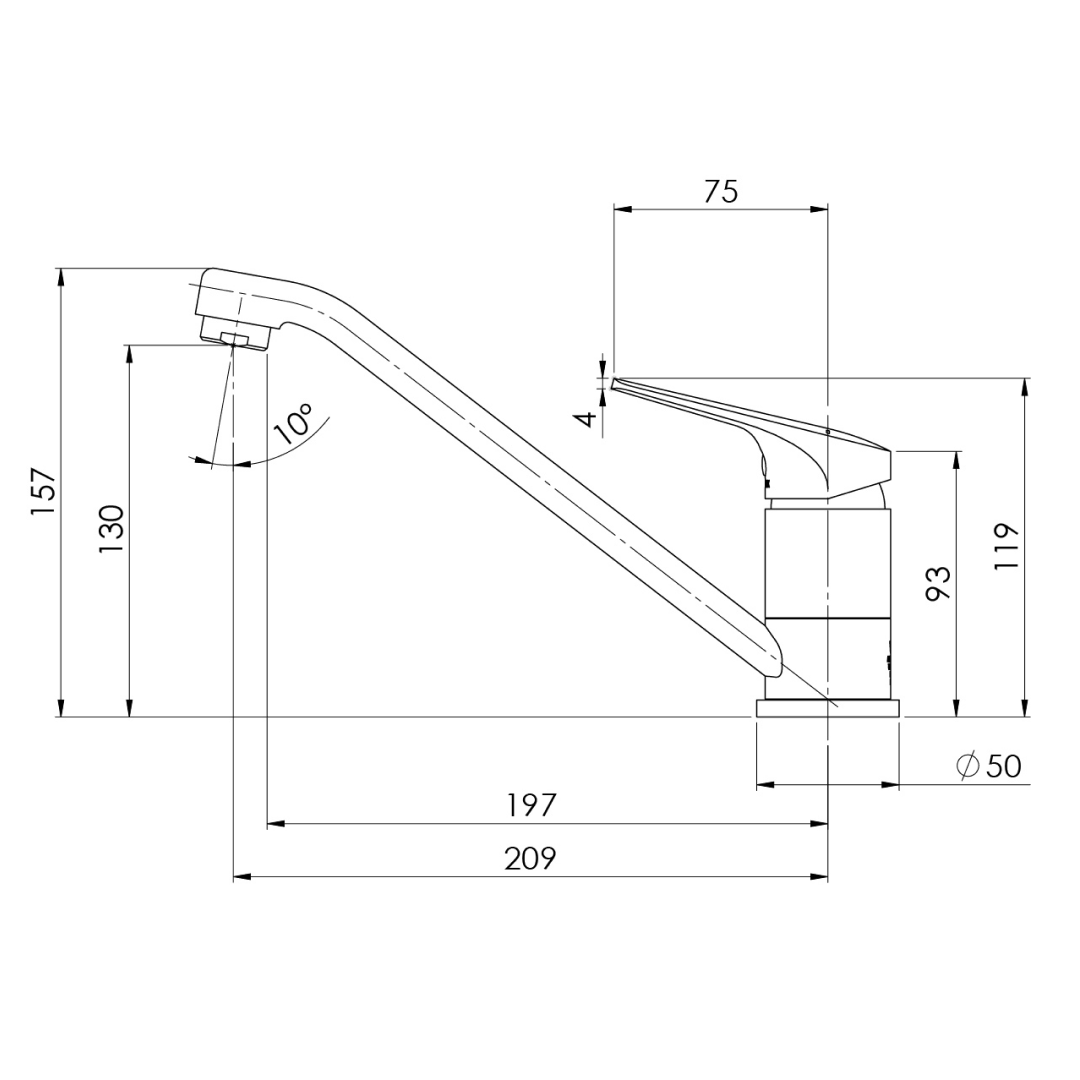 Phoenix Ivy MKII Swivel Sink Mixer - LF Matte Black - 154-7300-10-1