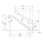 Phoenix Ivy MKII 6 Stars Extended Handle Swivel Sink Mixer - LF Chrome - 155-7301-00-1