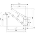 Phoenix Ivy MKII Extended Handle Swivel Sink Mixer - LF Chrome - 155-7300-00-1