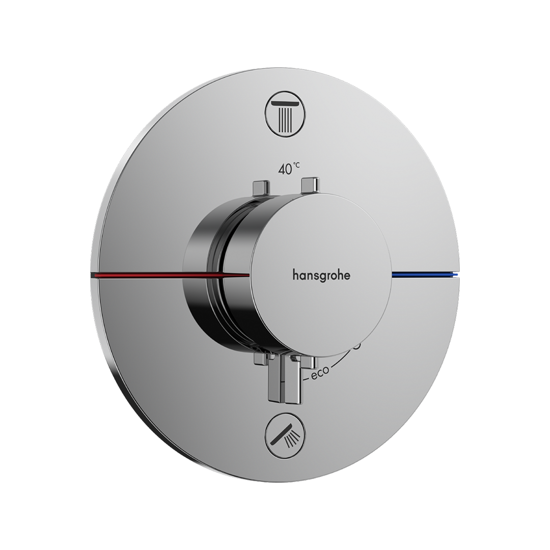 Hansgrohe ShowerSelect Comfort S Thermostat Two Function Wall Mixer (Requires In-Wall Body) - Chrome