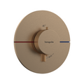 Hansgrohe ShowerSelect Comfort S Thermostat Single Function Wall Mixer (Requires In-Wall Body) - Brushed Bronze