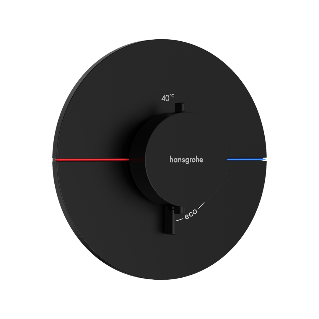 Hansgrohe ShowerSelect Comfort S Thermostat Single Function Wall Mixer (Requires In-Wall Body) - Matte Black