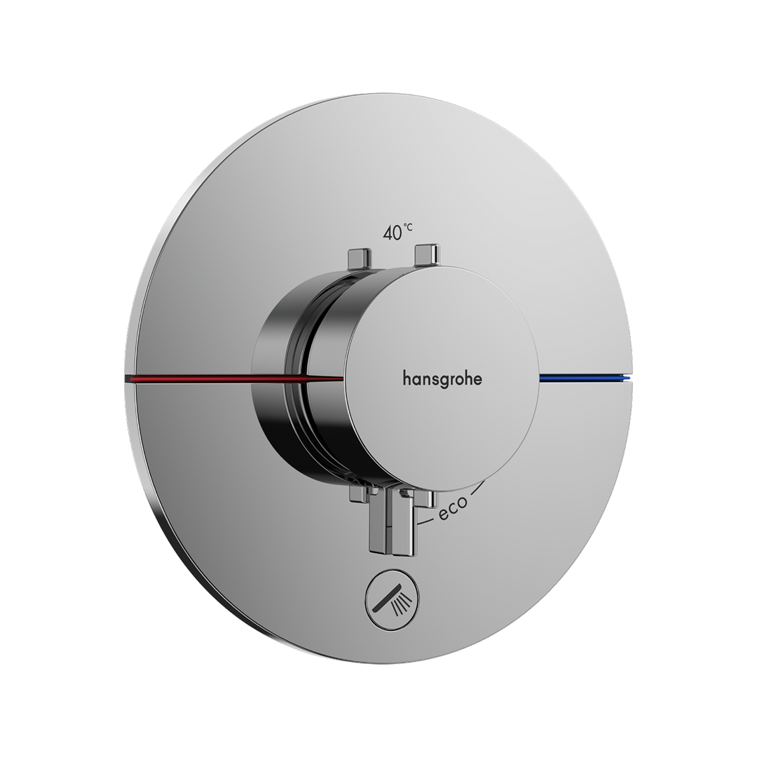 Hansgrohe ShowerSelect Comfort S Single Function Thermostat Wall Mixer (Requires In-Wall Body) - Chrome