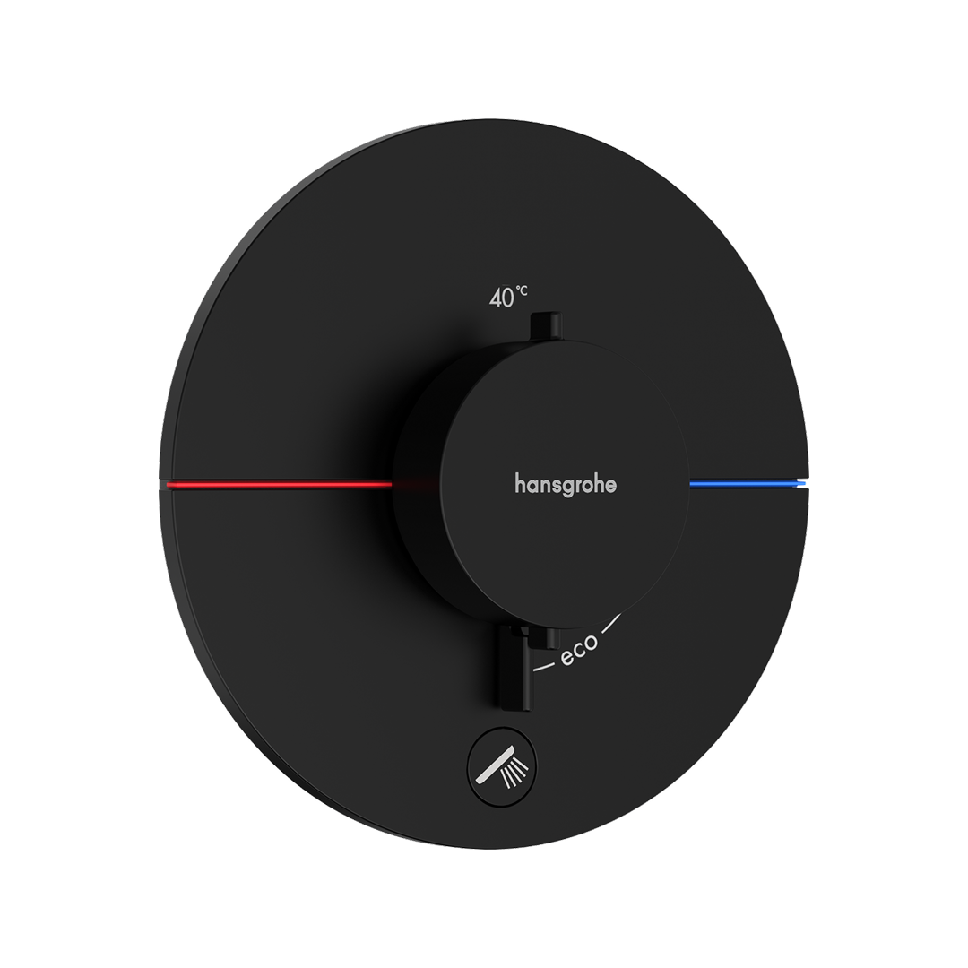 Hansgrohe ShowerSelect Comfort S Single Function Thermostat Wall Mixer (Requires In-Wall Body) - Matte Black