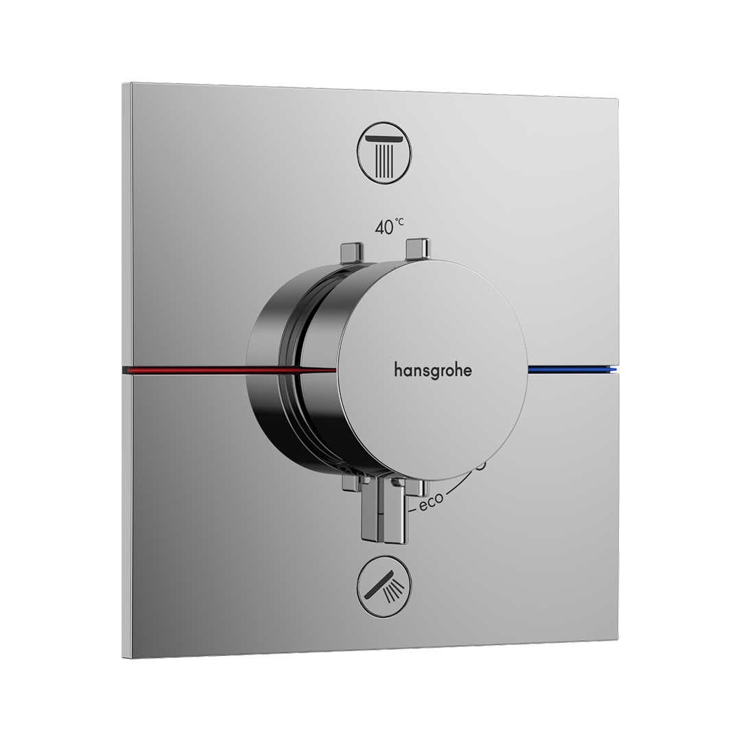 Hansgrohe ShowerSelect Comfort E Thermostat Two Function Wall Mixer (Requires In-Wall Body) - Chrome