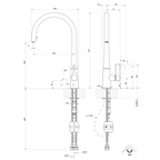 Gessi Proton Gooseneck Pull-Out Kitchen Mixer - Chrome 17153#031