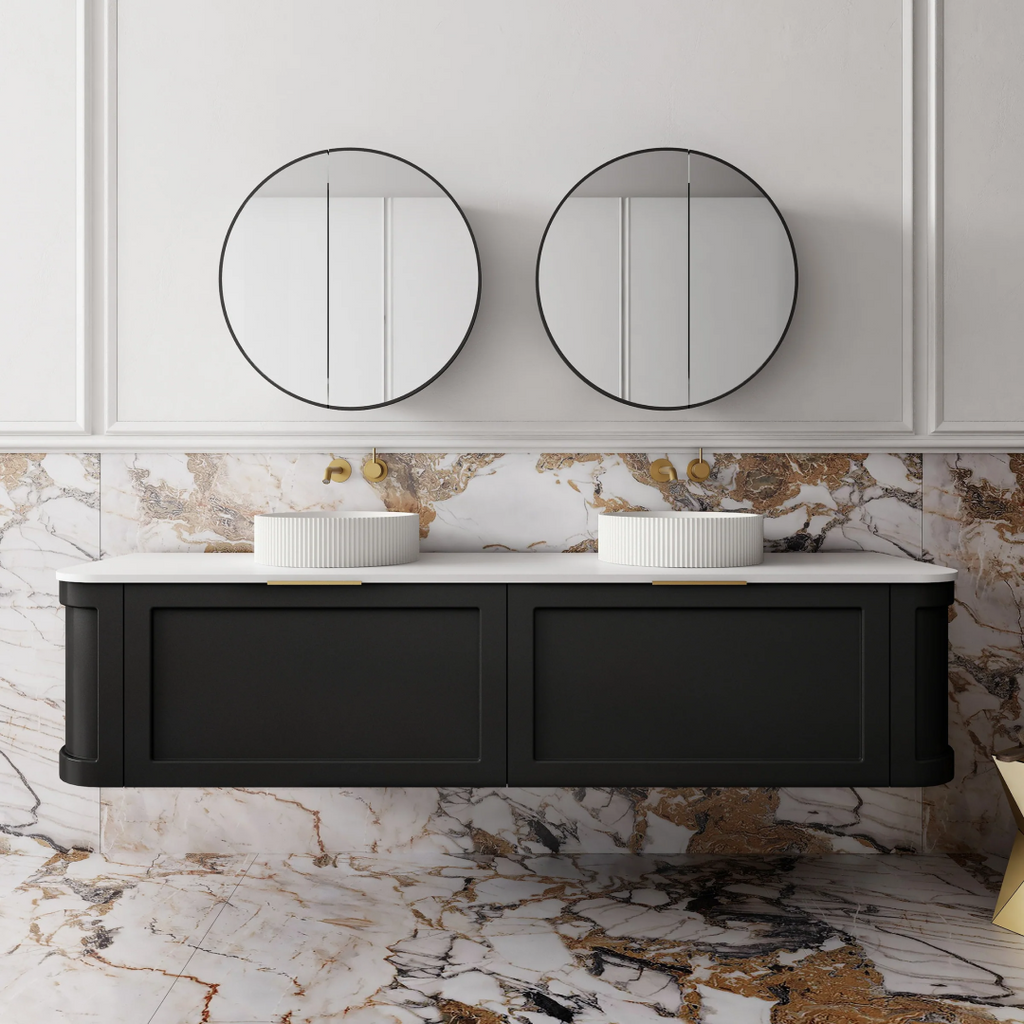 Cassa Design Westminster 1800mm Wall Hung Vanity - Matte Black - WES1800MB