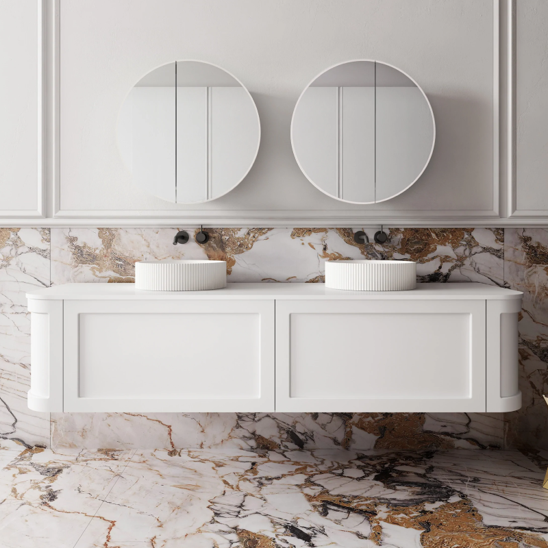 Cassa Design Westminster 1800mm Wall Hung Vanity - Matte White - WES1800MW