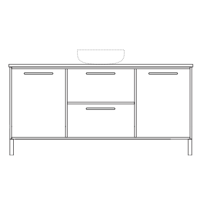 Marquis Palm Wall Hung Vanity with Symphony Top & Basin 1800mm - Single Bowl - Palm 10