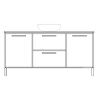 Marquis Palm Wall Hung Vanity with Symphony Top & Basin 1800mm - Single Bowl - Palm 10