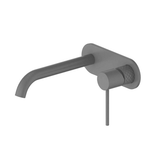 Greens Textura Wall Basin Mixer w/Plate - Gun Metal - 183025219