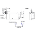 Greens Textura Wall Basin Mixer - Brushed Stainless - 18302523