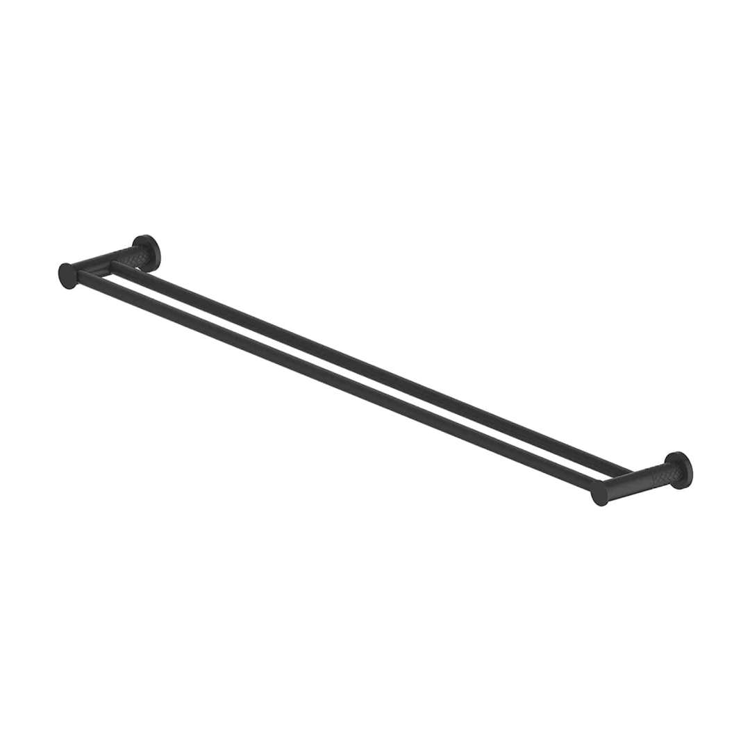 Greens Textura Double Towel Rail - Matte Black - 183157