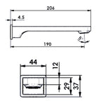 Greens Swept Bath Spout - Matte Black - 18601907