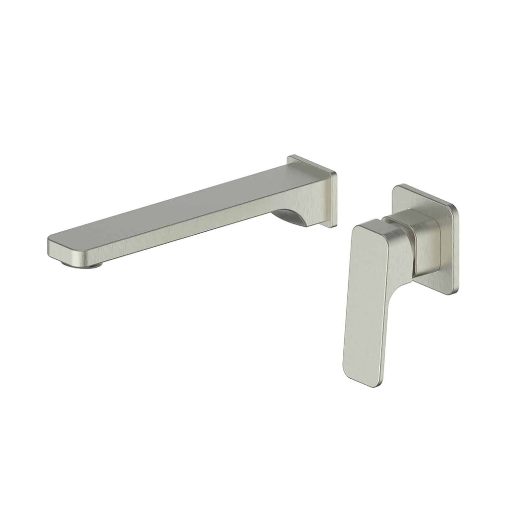 Greens Swept Wall Basin Mixer - Brushed Nickel - 18602521