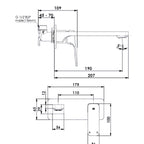 Greens Swept Wall Basin Mixer w/Faceplate - Brushed Nickel - 186025211