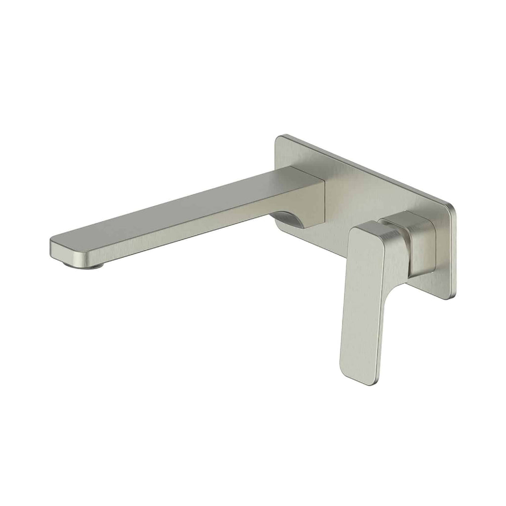 Greens Swept Wall Basin Mixer w/Faceplate - Brushed Nickel - 186025211