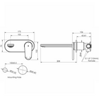 Greens Oakley Wall Basin Mixer w/Faceplate - Matte Black - 191003527