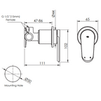Greens Oakley Shower Wall Mixer (Trim Only) - Brushed Nickel - 1910081