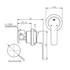 Greens Optima Shower Wall Mixer w/Mini Faceplate (Trim Only) - Brushed Brass - 19200826