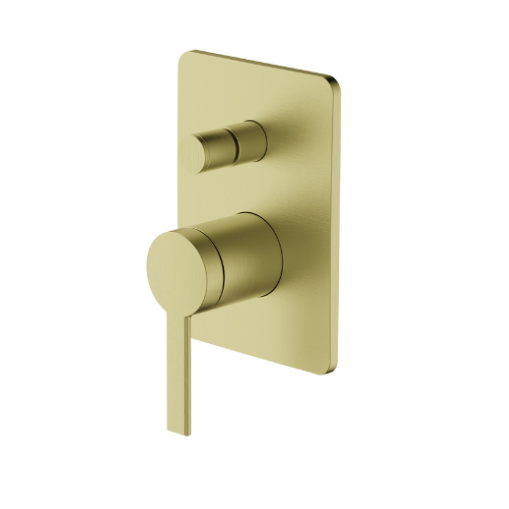 Greens Optima Shower/Bath Diverter Mixer Trim Only - Brushed Brass - 1920096