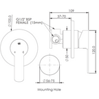 Greens Optima Shower Wall Mixer (Trim Only) - Matte Black - 1921087