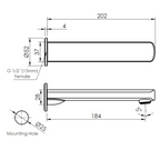 Greens Corban Bath Spout - Matte Black - 19302007