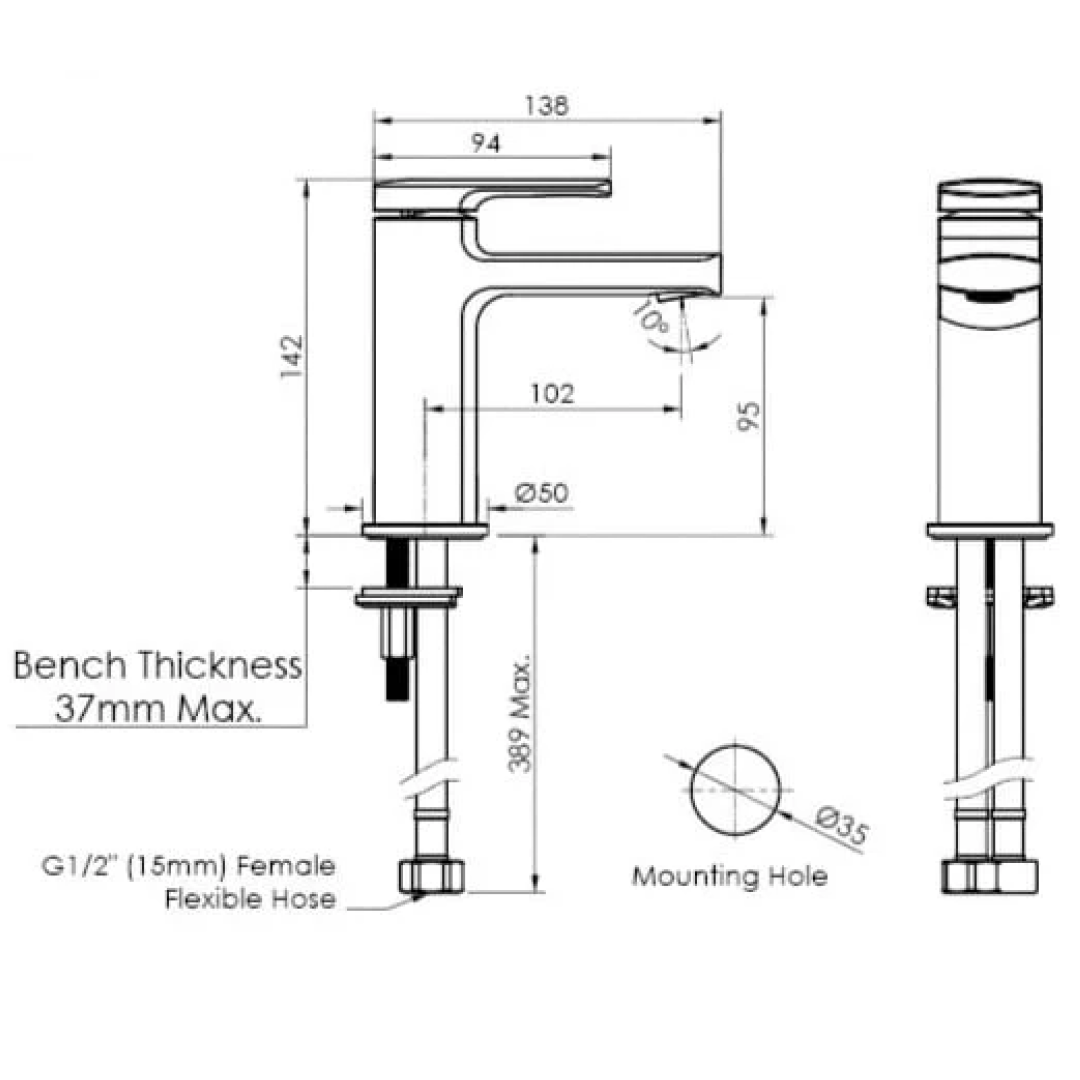 Greens Corban Basin Mixer - Brushed Nickel - 19302551