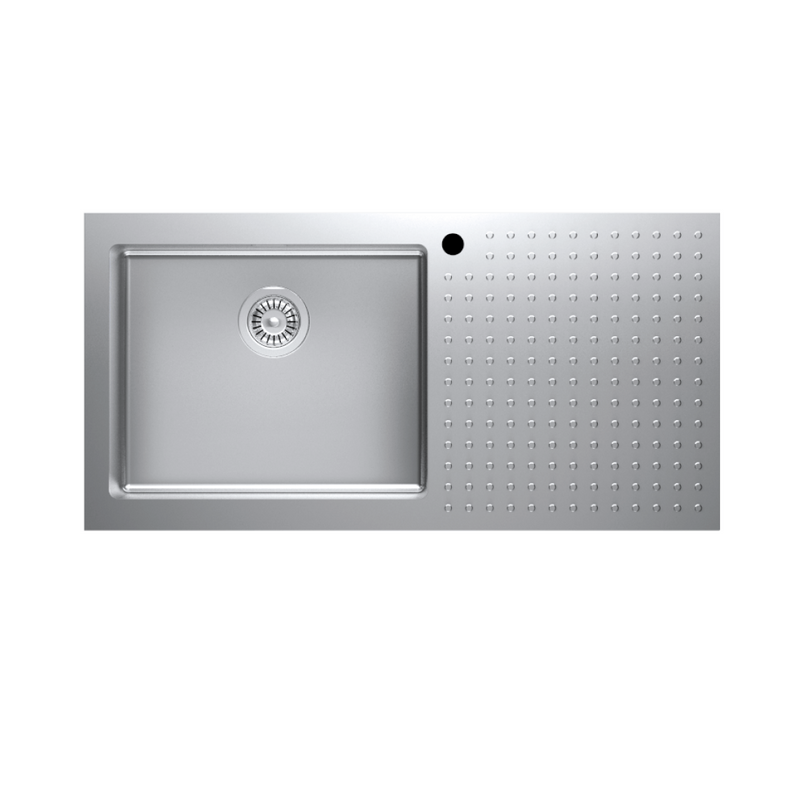 Abey Barazza Select 100 Left Hand Single Bowl Topmount Sink with Drainer - Stainless Steel