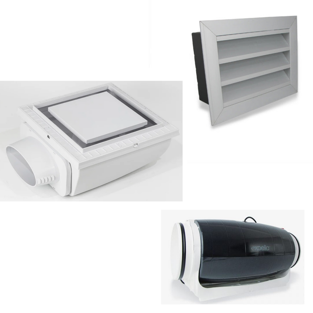 Expella Shadowline Square Quiet Flow Inline Exhaust Kit - 1SLD280SQ + 1406220