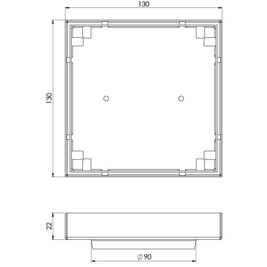 Phoenix Point 130mm Tile Insert Drain w/90mm Outlet - 316 Stainless Steel - 202-1305-51