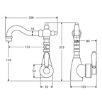 Fienza Elenaor Shepherds Crook Basin Mixer - Chrome - 202103CC