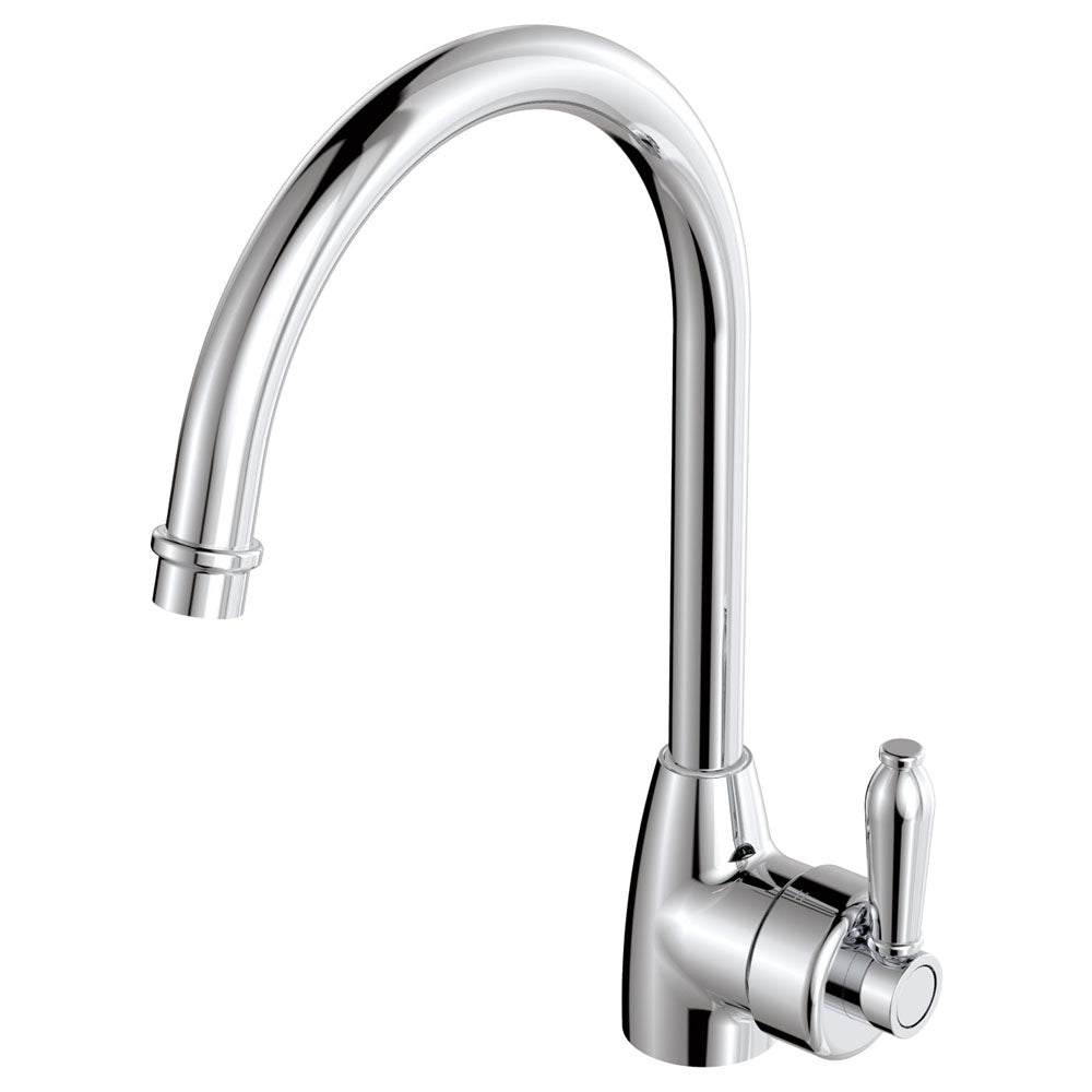Fienza Eleanor Gooseneck Sink Mixer, Chrome / Chrome - 202109CC