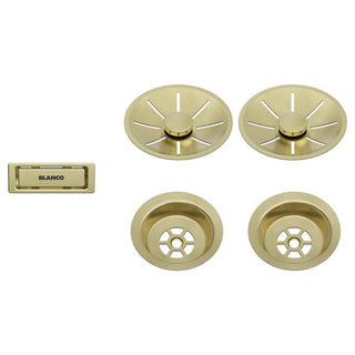 Blanco InFino Waste and Overflow Double Drain Set - Satin Gold - 203477