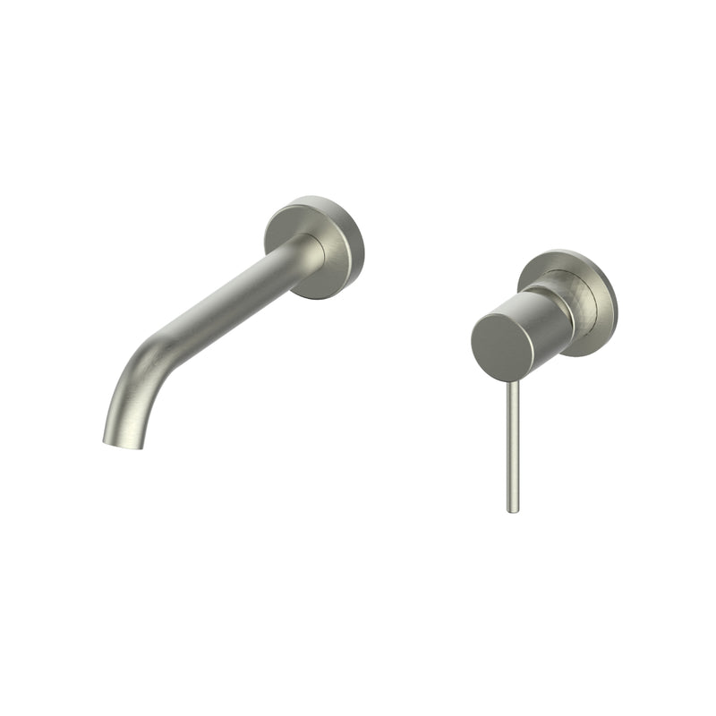Greens Reflect Wall Basin Mixer - Brushed Nickel