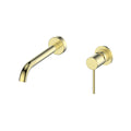Greens Reflect Wall Basin Mixer - Brushed Brass - 21302526