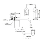 Greens Reflect Wall Basin Mixer - Brushed Brass - 21302526