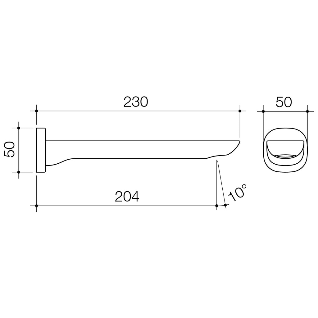 Caroma Contura Basin/Bath Outlet - Matte Black - 99591B5A