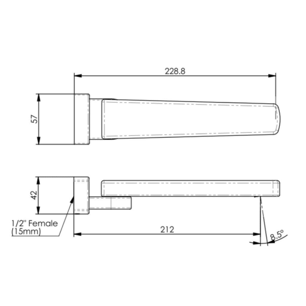 Greens Swivel Bath Spout - Matte Black - 21577MB