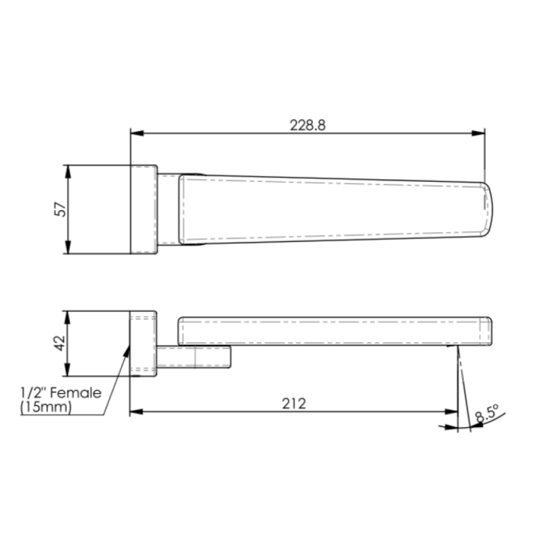 Greens Swivel Bath Spout - Matte Black - 21577MB