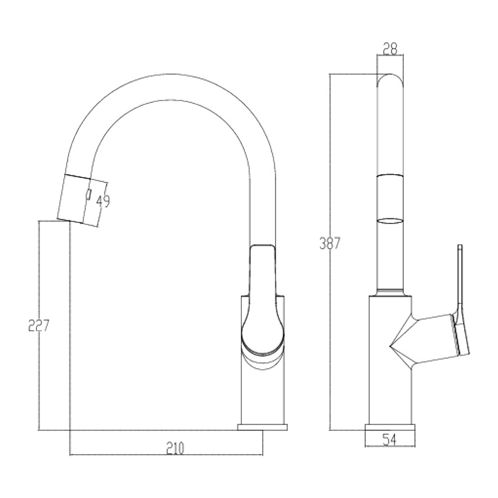 Villeroy & Boch Architectura Kitchen Mixer with Pull Out Spray - LF Brushed Gold 2158885