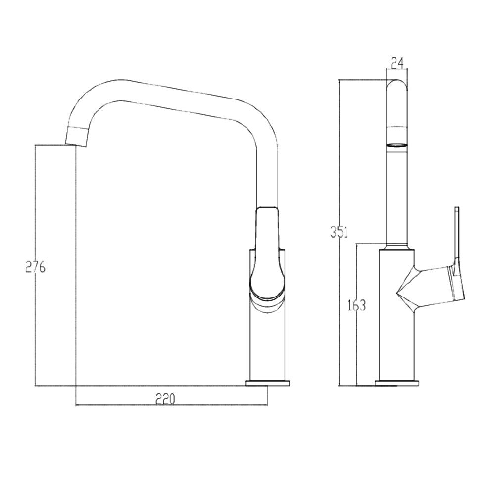 Villeroy & Boch Architectura Square Kitchen Mixer - LF Chrome - 2159061