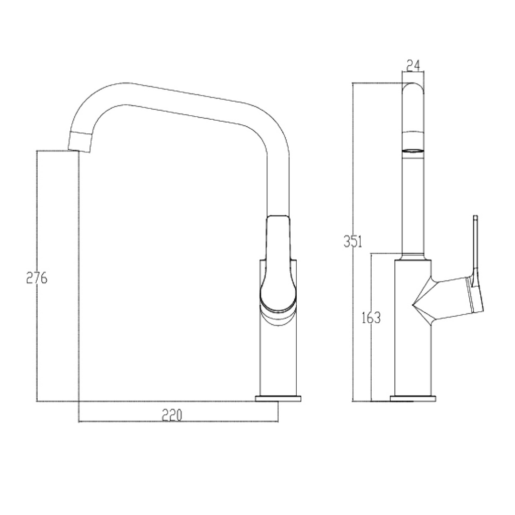 Villeroy & Boch Architectura Square Kitchen Mixer - LF Brushed Nickel 2159080
