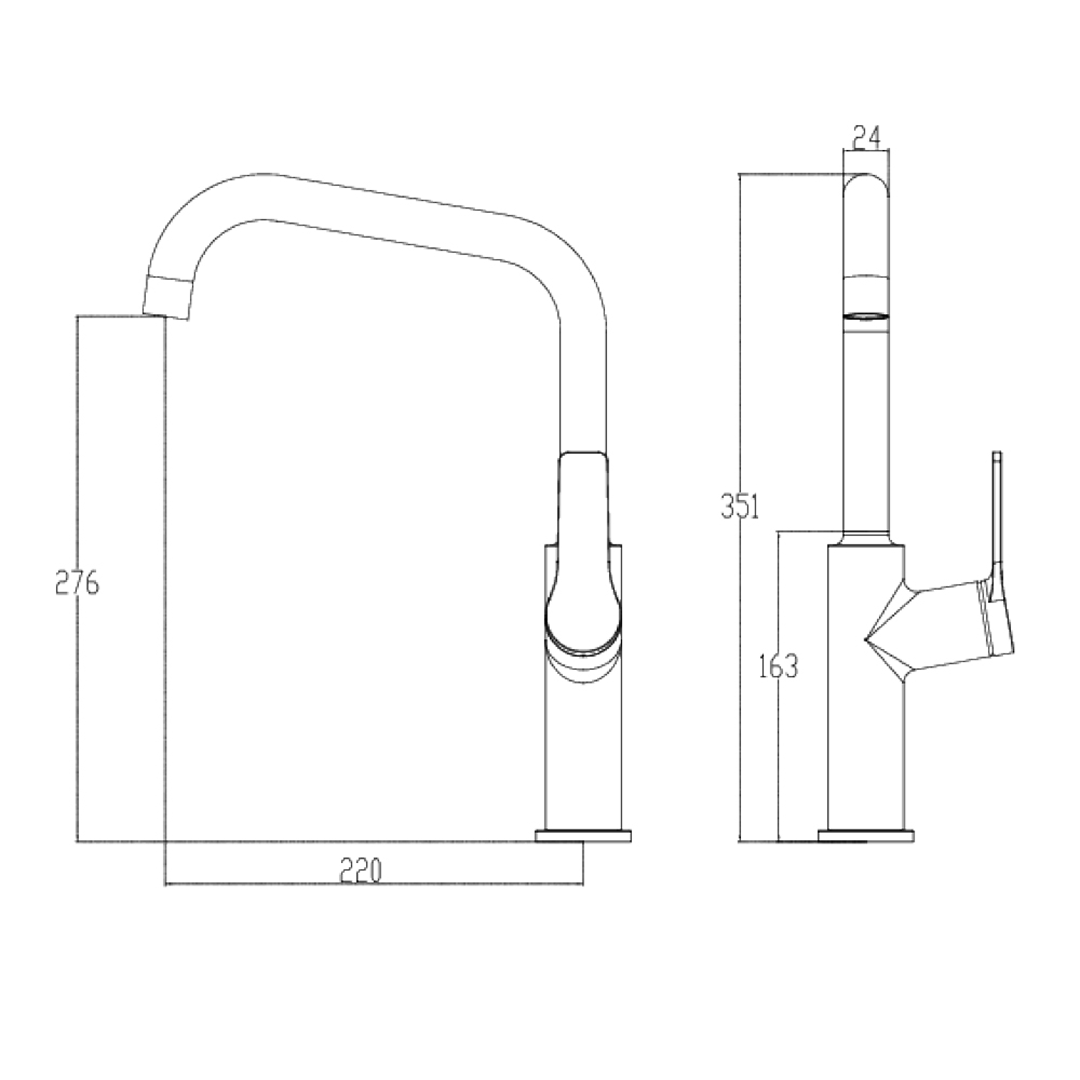 Villeroy & Boch Architectura Square Kitchen Mixer - LF Brushed Nickel 2159080