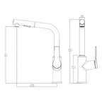 Villeroy & Boch Architectura S Kitchen Mixer with Pull Out Spray - LF Gun Metal 2178890