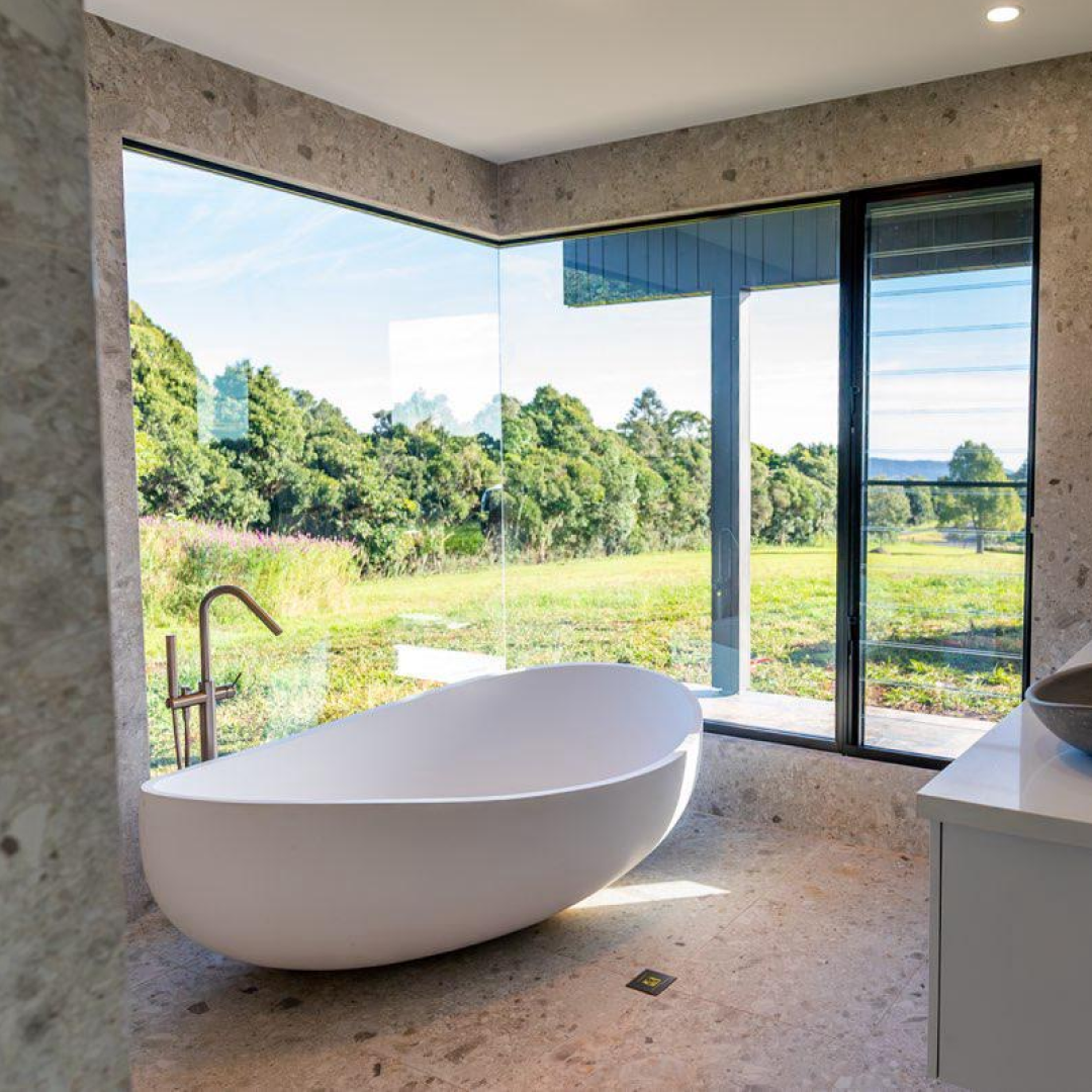 Pietra Bianca Onda 1800mm Freestanding Bath - Charcoal - PB4001-C
