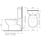 Caroma Profile 4 Trident Connector Close Coupled P-Trap Toilet Suite - Bottom Inlet - 912423W