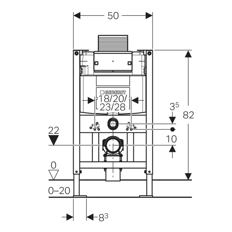 Geberit Duofix Frame with Alpha Concealed Cistern - 224.049.00.1