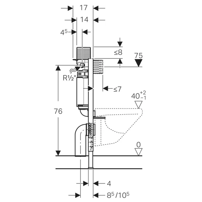Geberit Duofix Frame with Alpha Concealed Cistern - 224.049.00.1