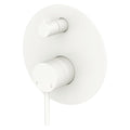 Fienza Kaya Wall Diverter Mixer Large Round Plate Includes In-Wall Body - Matte White - 228102MW